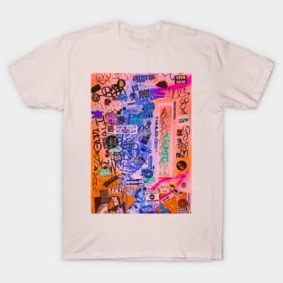 Street NYC Style Sticker Art Graffiti T-Shirt